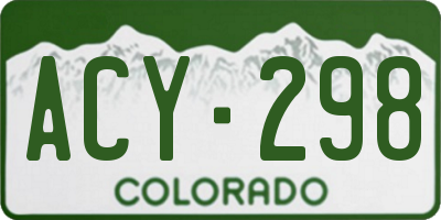 CO license plate ACY298