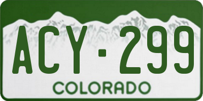 CO license plate ACY299