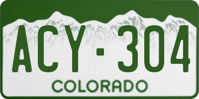 CO license plate ACY304