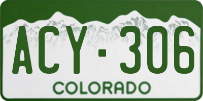 CO license plate ACY306
