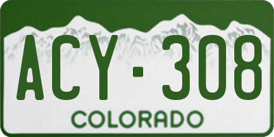 CO license plate ACY308