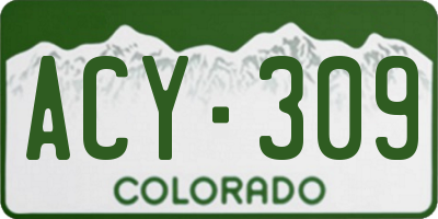 CO license plate ACY309
