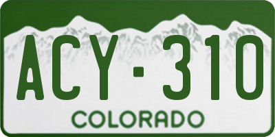 CO license plate ACY310