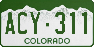 CO license plate ACY311