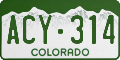 CO license plate ACY314