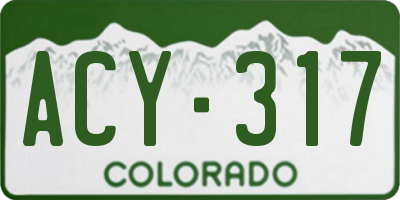 CO license plate ACY317
