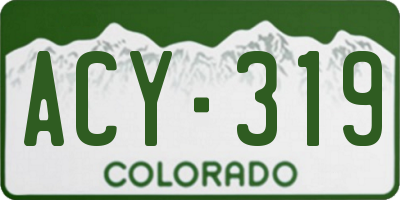 CO license plate ACY319