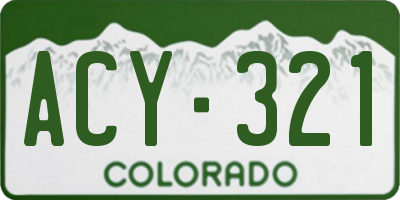 CO license plate ACY321