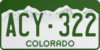 CO license plate ACY322