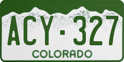 CO license plate ACY327