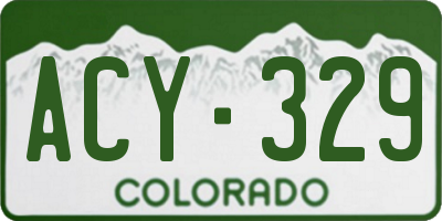CO license plate ACY329