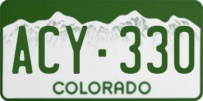 CO license plate ACY330