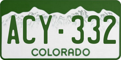 CO license plate ACY332