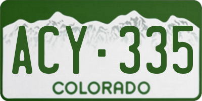CO license plate ACY335