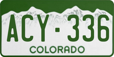 CO license plate ACY336