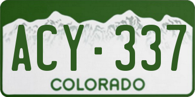 CO license plate ACY337