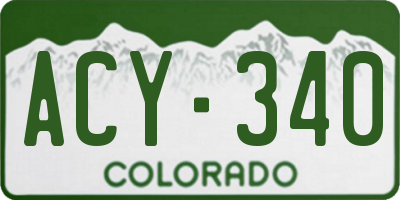 CO license plate ACY340