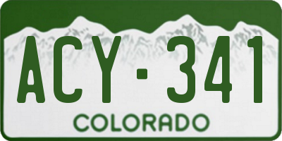 CO license plate ACY341