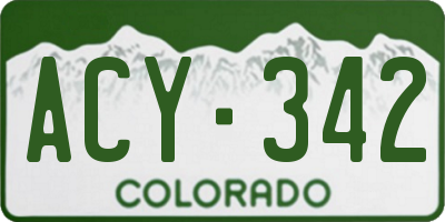 CO license plate ACY342