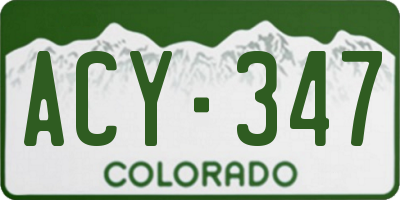 CO license plate ACY347