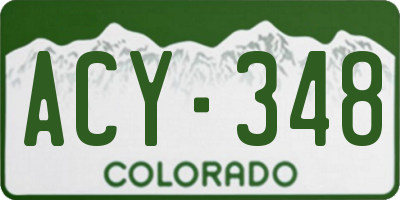CO license plate ACY348