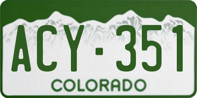CO license plate ACY351