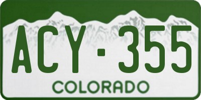 CO license plate ACY355