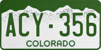 CO license plate ACY356