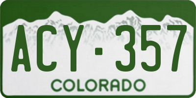 CO license plate ACY357