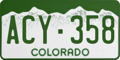 CO license plate ACY358