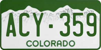 CO license plate ACY359