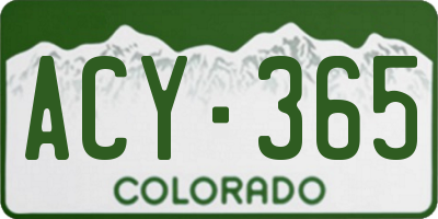 CO license plate ACY365