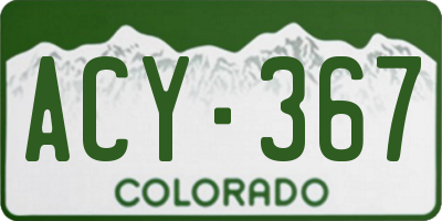 CO license plate ACY367