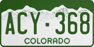 CO license plate ACY368