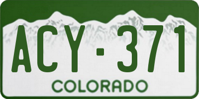 CO license plate ACY371