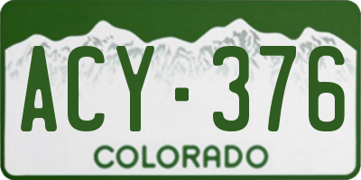 CO license plate ACY376