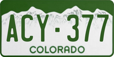 CO license plate ACY377
