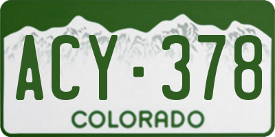 CO license plate ACY378