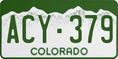 CO license plate ACY379
