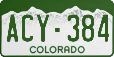 CO license plate ACY384