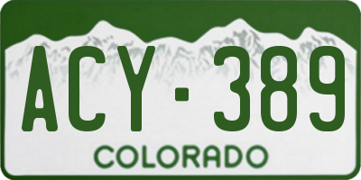 CO license plate ACY389