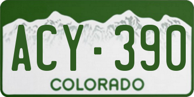 CO license plate ACY390
