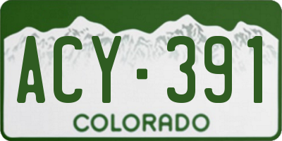 CO license plate ACY391