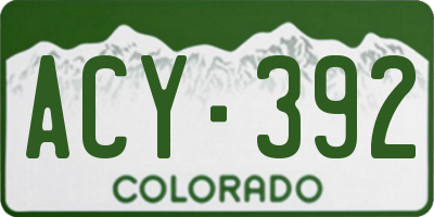 CO license plate ACY392