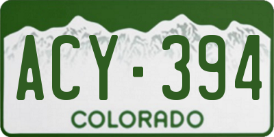 CO license plate ACY394