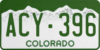 CO license plate ACY396
