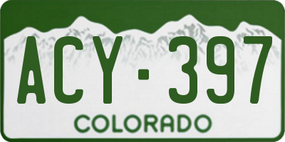CO license plate ACY397
