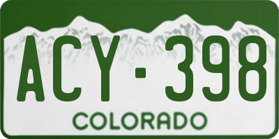 CO license plate ACY398