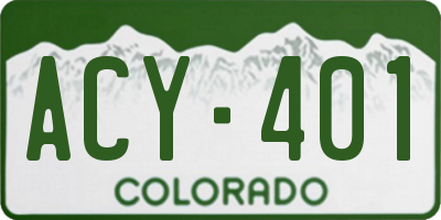 CO license plate ACY401