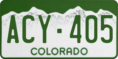 CO license plate ACY405